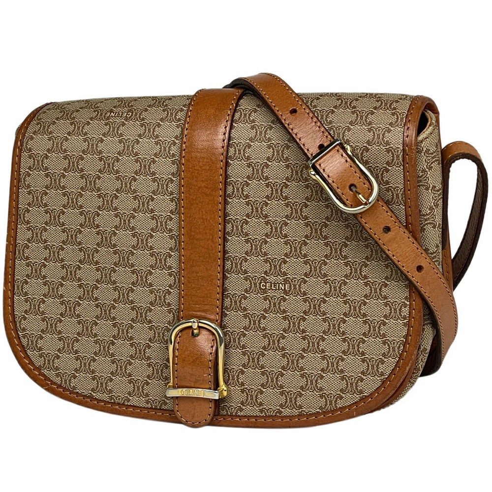 Celine Macadam shoulder bag cross Body Bum Crossbody Belt canvas beige brown